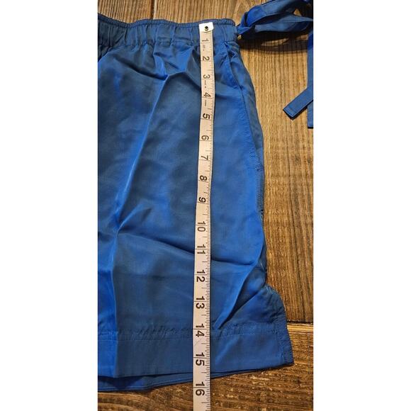 Helmut Lang Shorts Womens Large Cobalt Blue Viscose Pull On Tie Elastic Waist - Picture 8 of 12